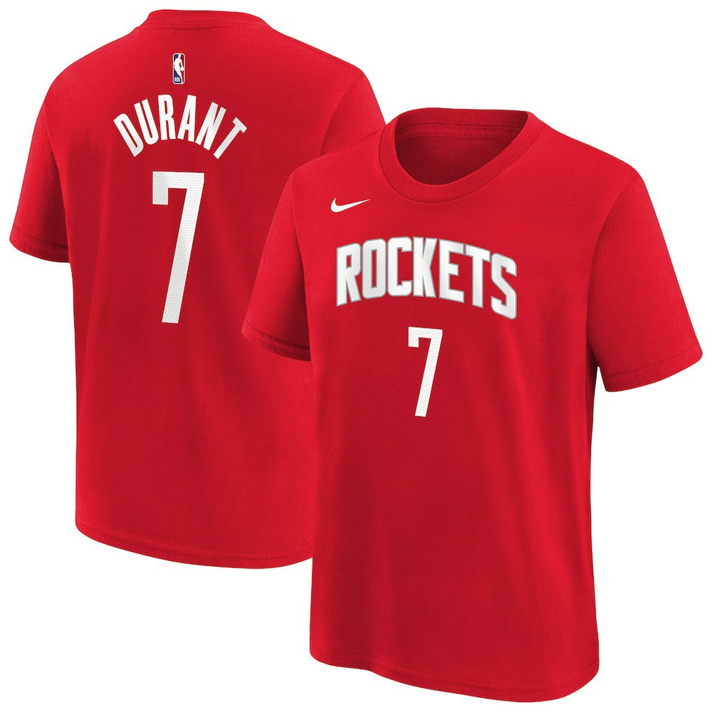 Nike Kevin Durant Houston Rockets Youth Icon Name & Number T-Shirt Red