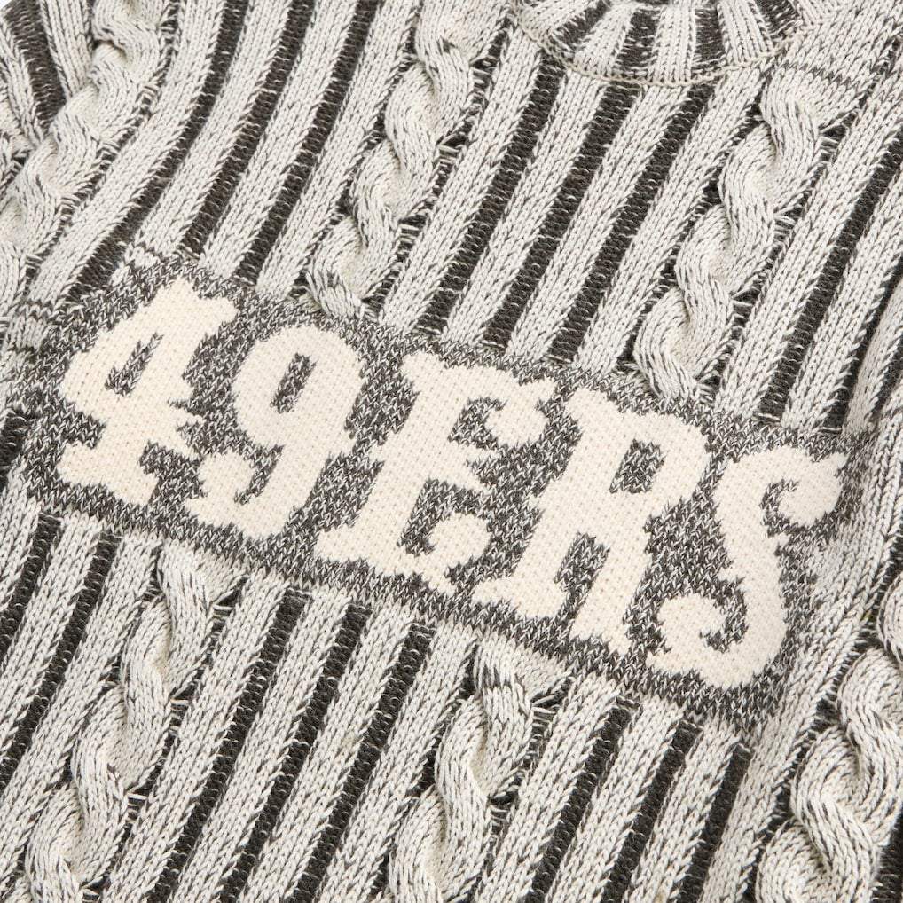 San Francisco 49ers Off Season x NFL Unisex Cable Knit Sweater - Cream/Gray - NFL