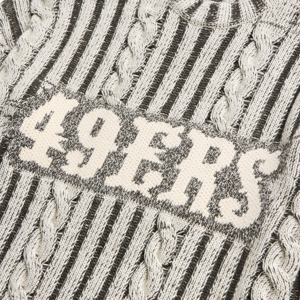San Francisco 49ers Off Season x NFL Unisex Cable Knit Sweater - Cream/Gray - NFL
