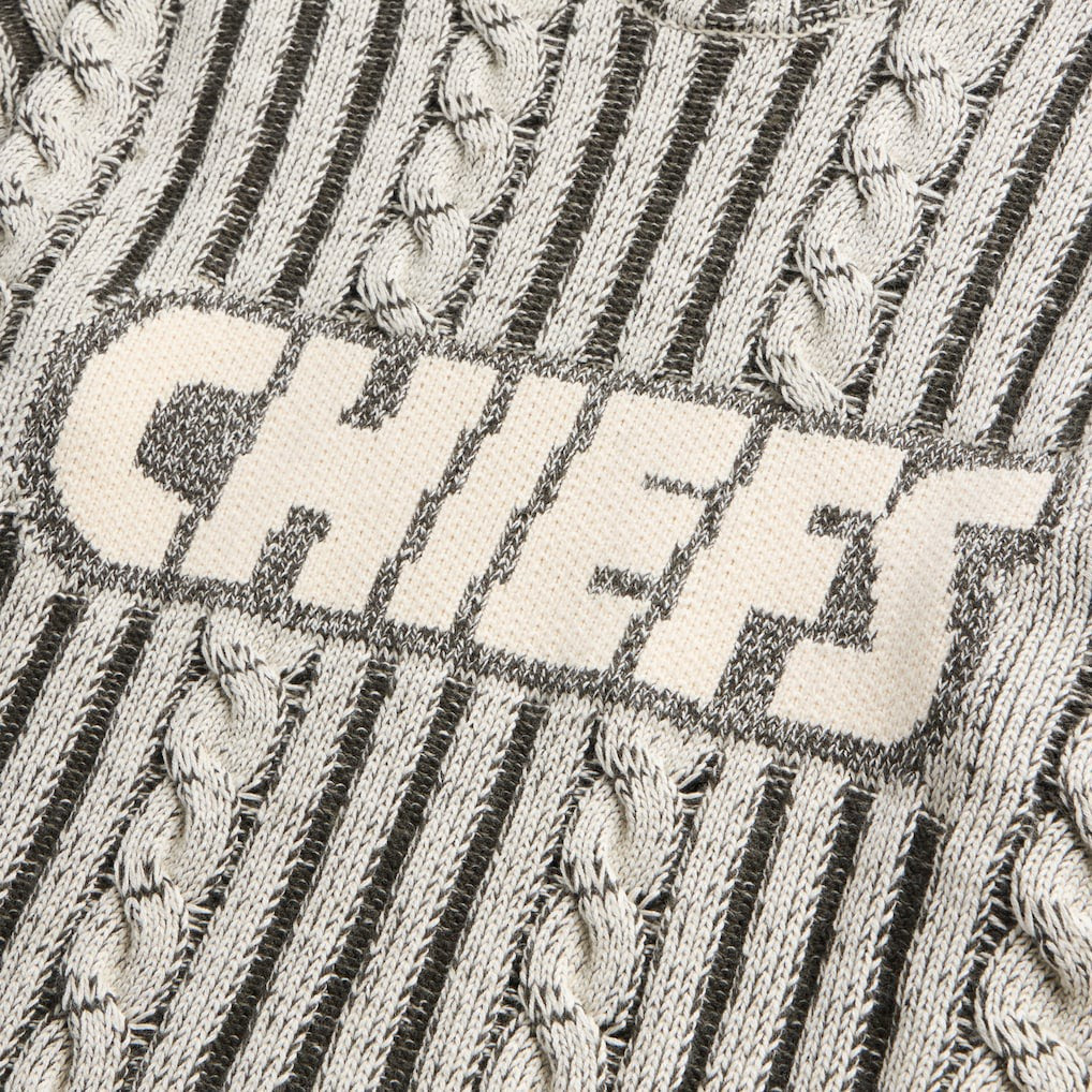 Kansas City Chiefs Off Season x NFL Unisex Cable Knit Sweater - Cream/Gray - NFL