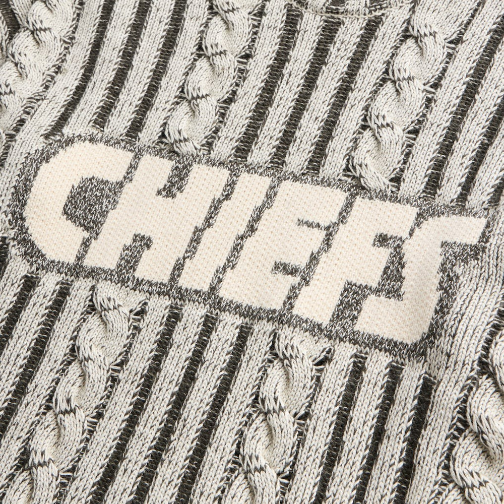 Kansas City Chiefs Off Season x NFL Unisex Cable Knit Sweater - Cream/Gray - NFL