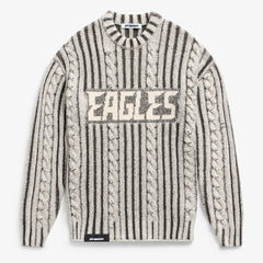 Philadelphia Eagles Off Season x NFL Unisex Cable Knit Sweater - Cream/Gray - NFL
