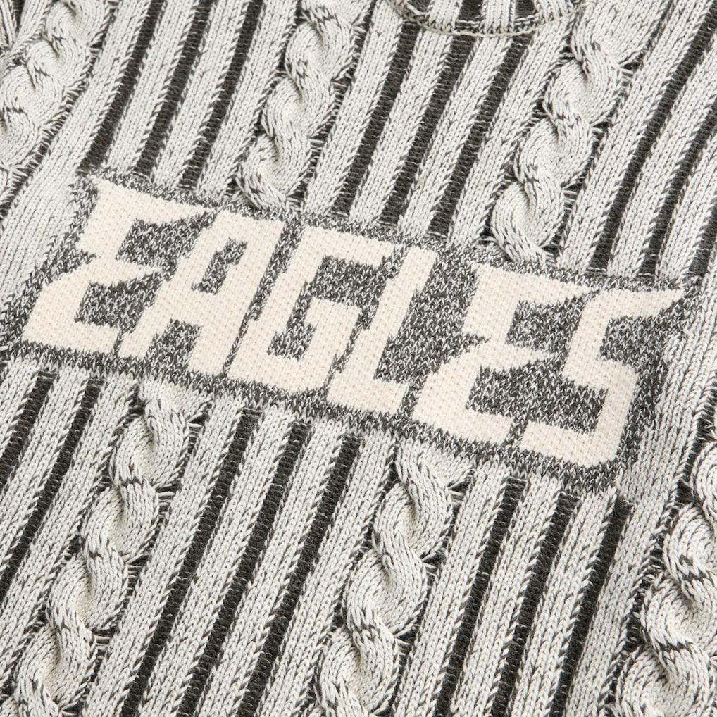 Philadelphia Eagles Off Season x NFL Unisex Cable Knit Sweater - Cream/Gray - NFL