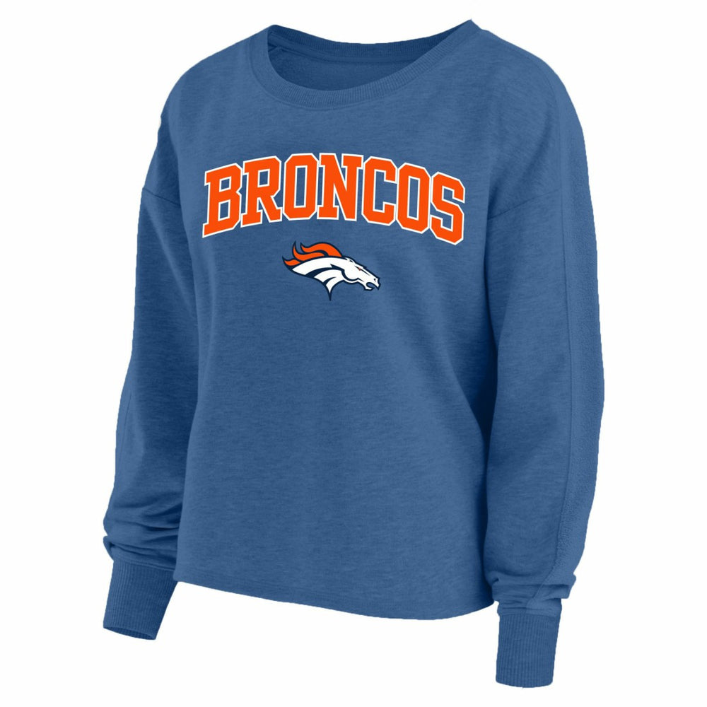 Denver Broncos Profile Women's Plus Size Acid Wash Raglan Sweatshirt - Navy - NFL