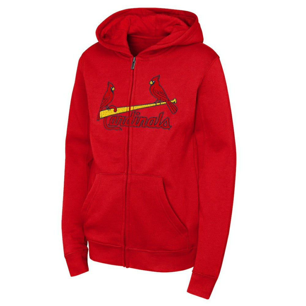 St. Louis Cardinals Outerstuff Youth Wordmark Fleece Full-Zip Hoodie Outlet