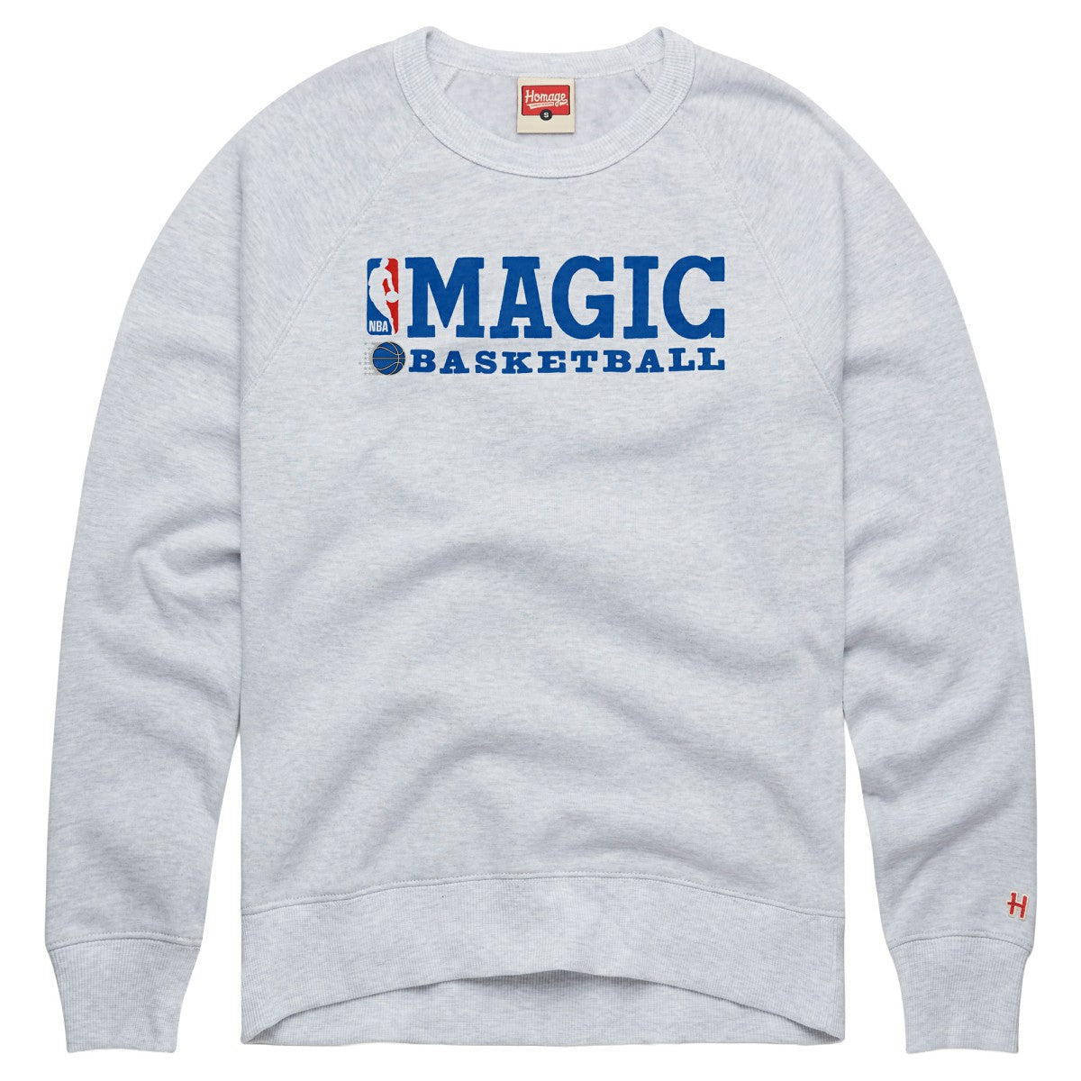 Orlando Magic Homage Unisex Logoman Retro Tri-Blend Raglan Sweatshirt Ash