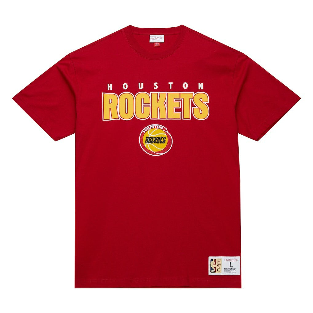 Mitchell & Ness Houston Rockets Hardwood Classics Throw It Back Premium T-Shirt Red