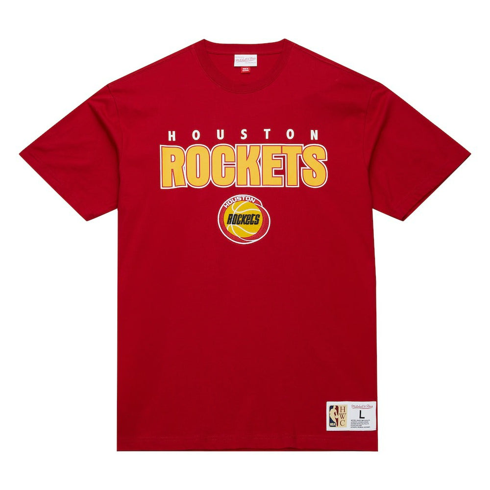Mitchell & Ness Houston Rockets Hardwood Classics Throw It Back Premium T-Shirt Red