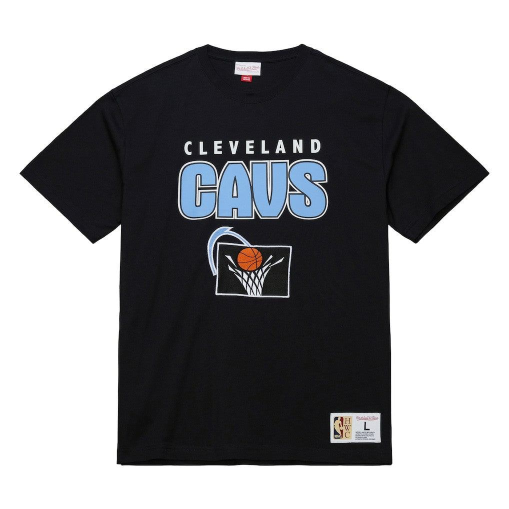 Mitchell & Ness Cleveland Cavaliers Hardwood Classics Throw It Back Premium T-Shirt Black
