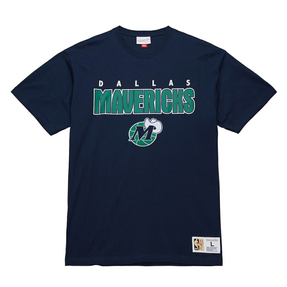 Mitchell & Ness Dallas Mavericks Hardwood Classics Throw It Back Premium T-Shirt Navy
