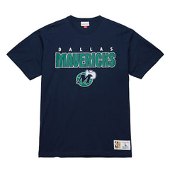 Mitchell & Ness Dallas Mavericks Hardwood Classics Throw It Back Premium T-Shirt Navy