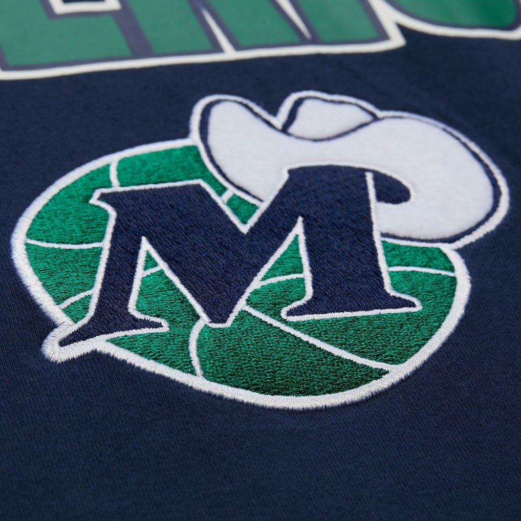 Mitchell & Ness Dallas Mavericks Hardwood Classics Throw It Back Premium T-Shirt Navy