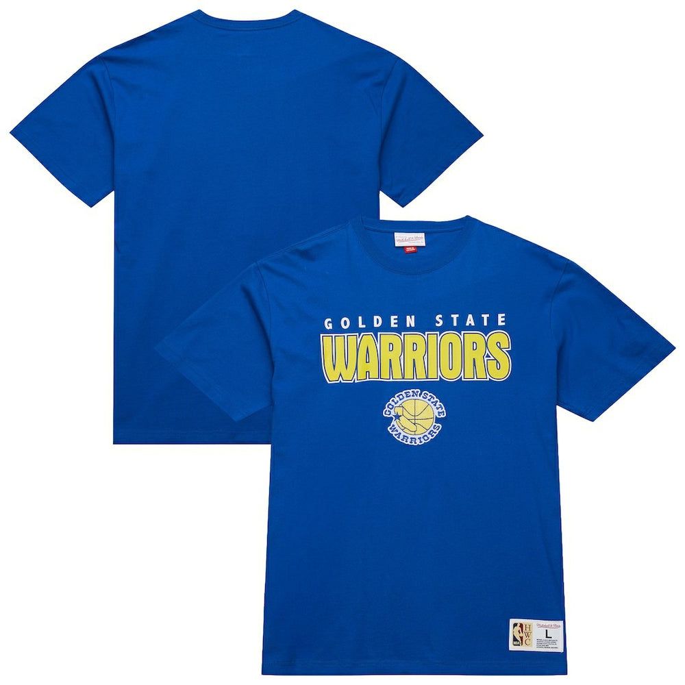 Mitchell & Ness Golden State Warriors Hardwood Classics Throw It Back Premium T-Shirt Royal