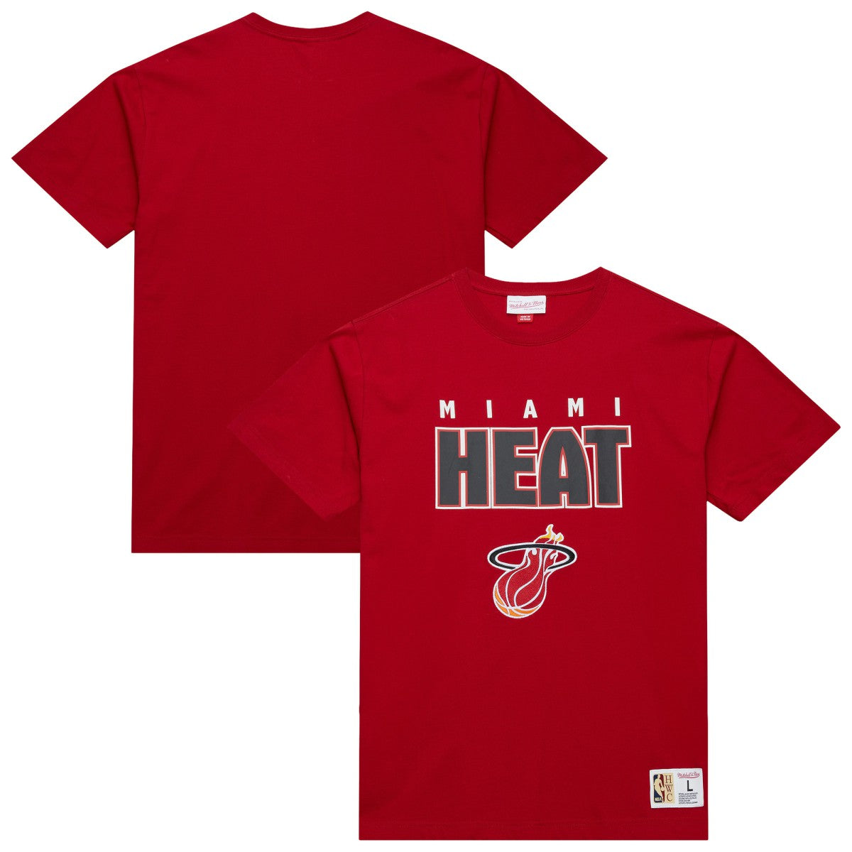 Mitchell & Ness Miami Heat Hardwood Classics Throw It Back Premium T-Shirt Red