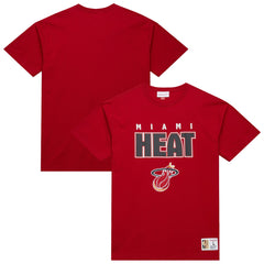 Mitchell & Ness Miami Heat Hardwood Classics Throw It Back Premium T-Shirt Red