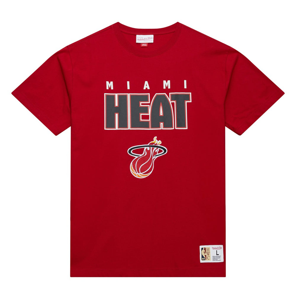 Mitchell & Ness Miami Heat Hardwood Classics Throw It Back Premium T-Shirt Red