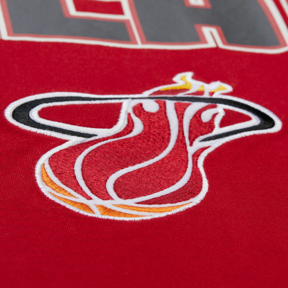 Mitchell & Ness Miami Heat Hardwood Classics Throw It Back Premium T-Shirt Red