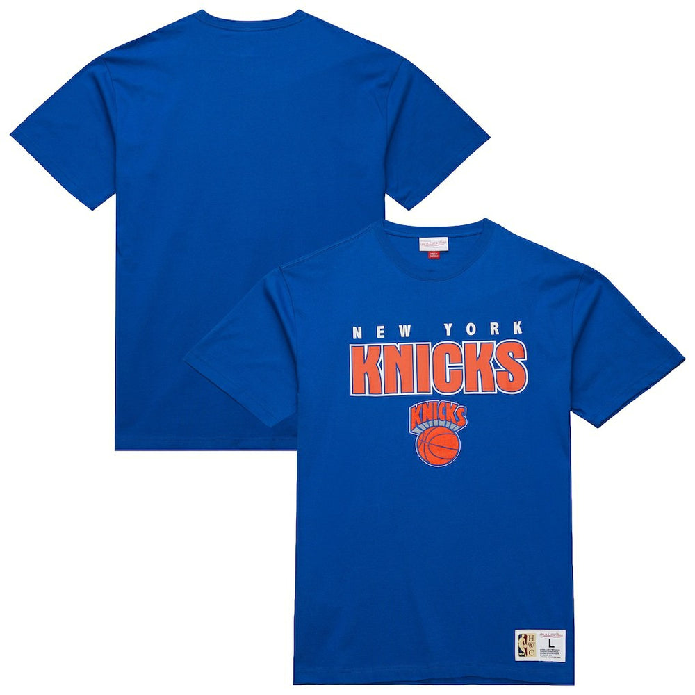 Mitchell & Ness New York Knicks Hardwood Classics Throw It Back Premium T-Shirt Blue