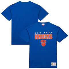 Mitchell & Ness New York Knicks Hardwood Classics Throw It Back Premium T-Shirt Blue