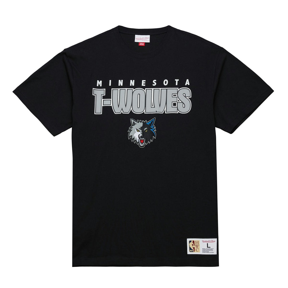 Mitchell & Ness Minnesota Timberwolves Hardwood Classics Throw It Back Premium T-Shirt Black