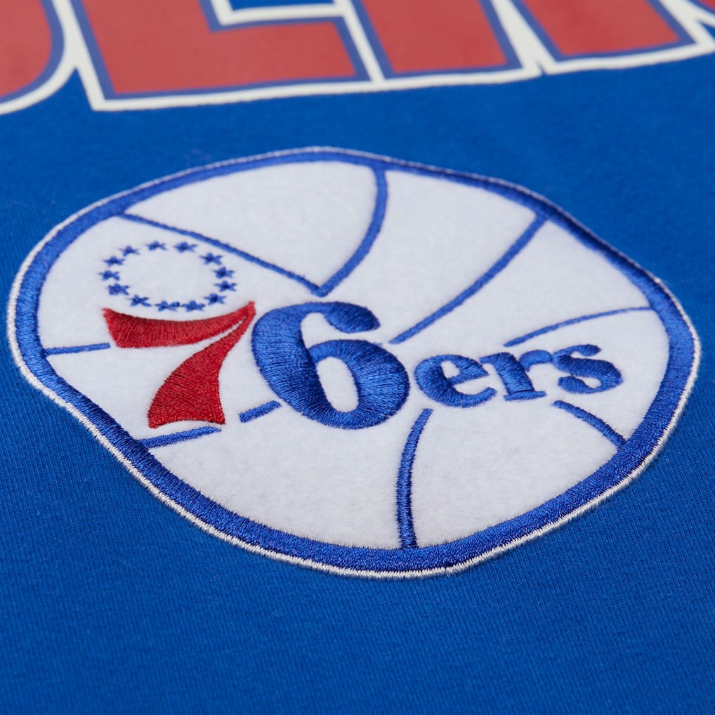 Mitchell & Ness Philadelphia 76ers Hardwood Classics Throw It Back Premium T-Shirt Royal