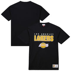Mitchell & Ness Los Angeles Lakers Hardwood Classics Throw It Back Premium T-Shirt Black