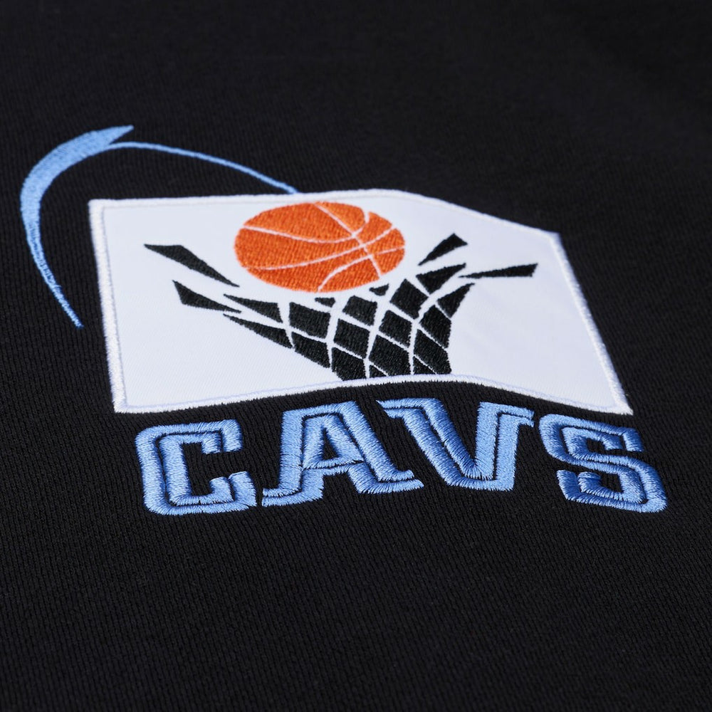 Mitchell & Ness Cleveland Cavaliers Throw It Back Quilted Fleece Quarter-Zip Hoodie Black