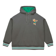 Mitchell & Ness Milwaukee Bucks Throw It Back Quilted Fleece Quarter-Zip Hoodie Gray