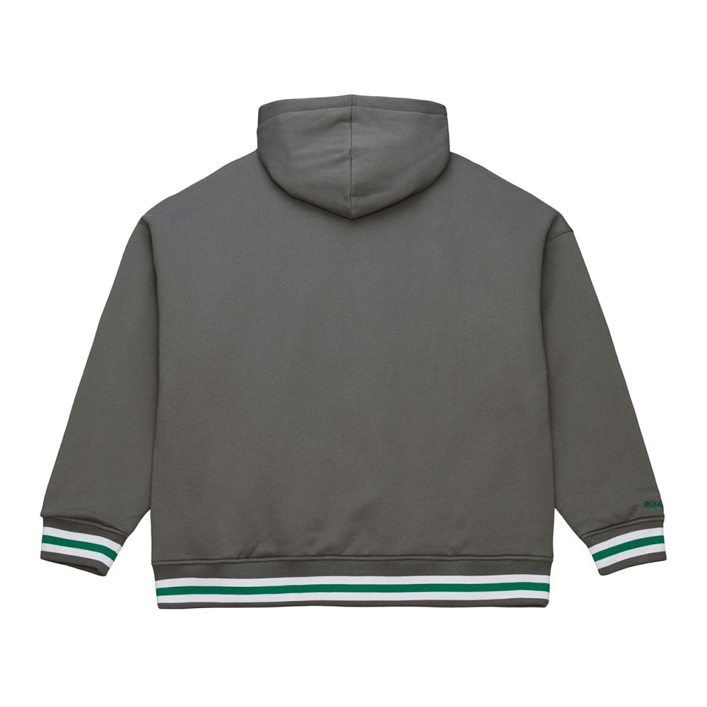 Mitchell & Ness Milwaukee Bucks Throw It Back Quilted Fleece Quarter-Zip Hoodie Gray