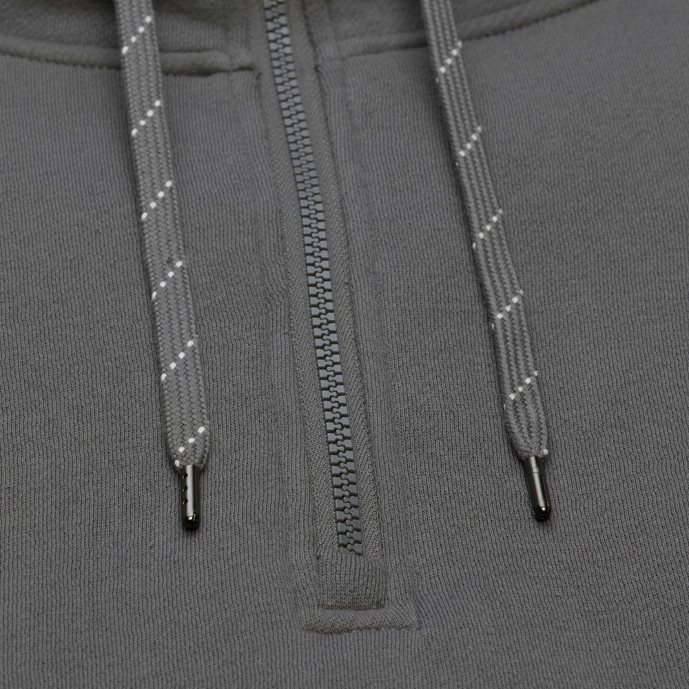 Mitchell & Ness Milwaukee Bucks Throw It Back Quilted Fleece Quarter-Zip Hoodie Gray