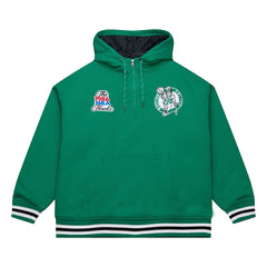 Mitchell & Ness Boston Celtics Throw It Back Quilted Fleece Quarter-Zip Hoodie Green