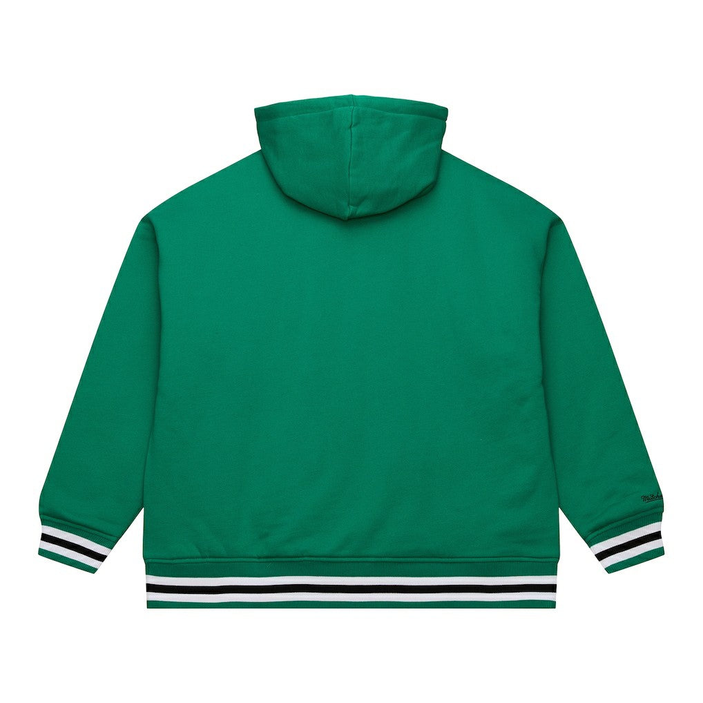 Mitchell & Ness Boston Celtics Throw It Back Quilted Fleece Quarter-Zip Hoodie Green