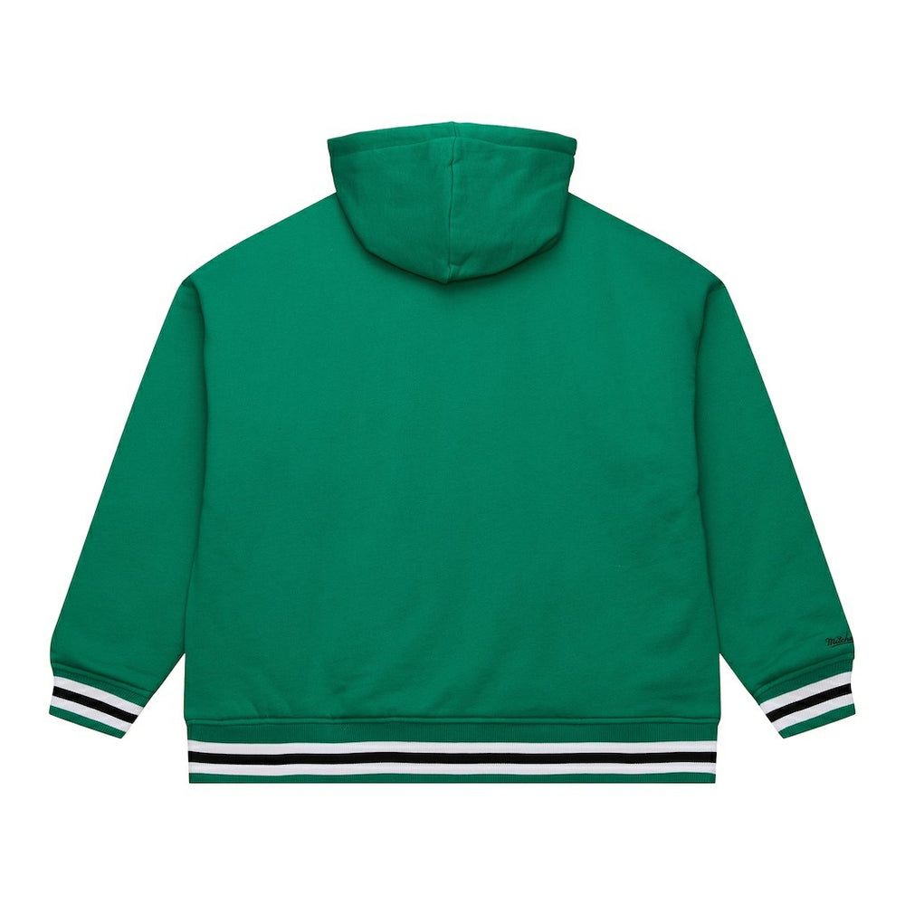 Mitchell & Ness Boston Celtics Throw It Back Quilted Fleece Quarter-Zip Hoodie Green