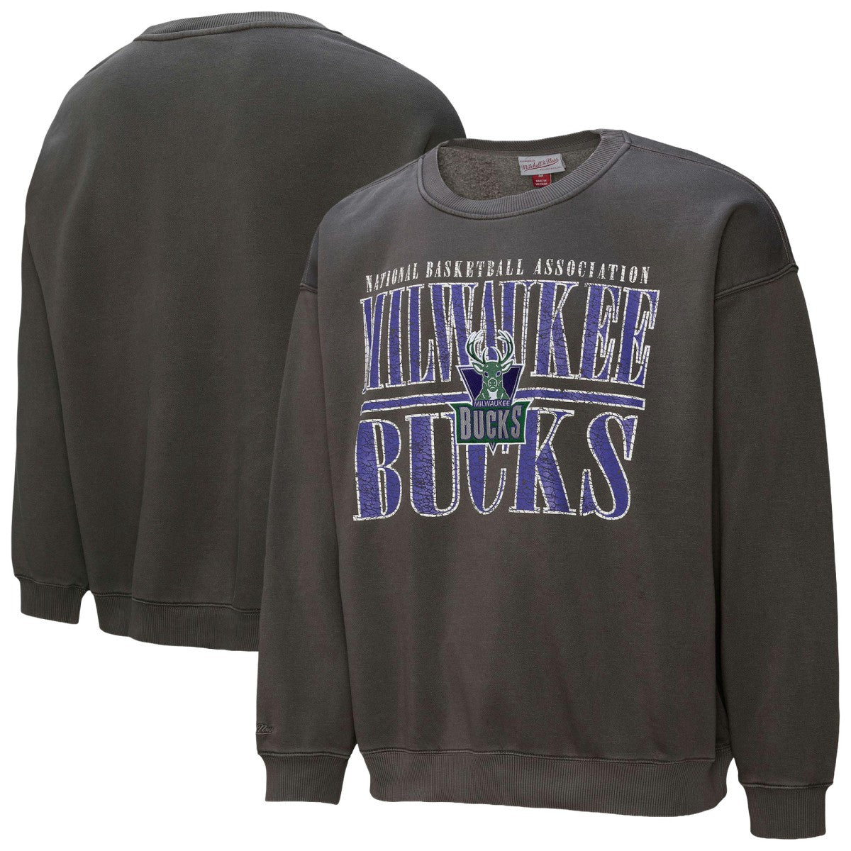 Mitchell & Ness Milwaukee Bucks NBA Downtown Collection Fleece Sweatshirt Black