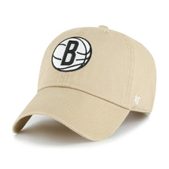 47 brand Brooklyn Nets '47 Logo Clean Up Adjustable Hat Khaki