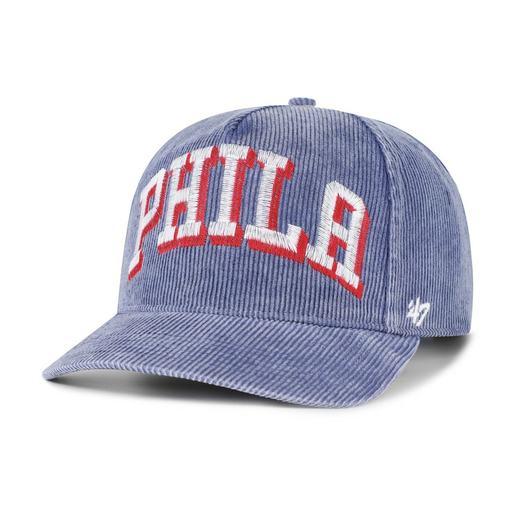 47 brand Philadelphia 76ers '47 Reclaim Snow Wash Corduroy Adjustable Hitch Hat Blue