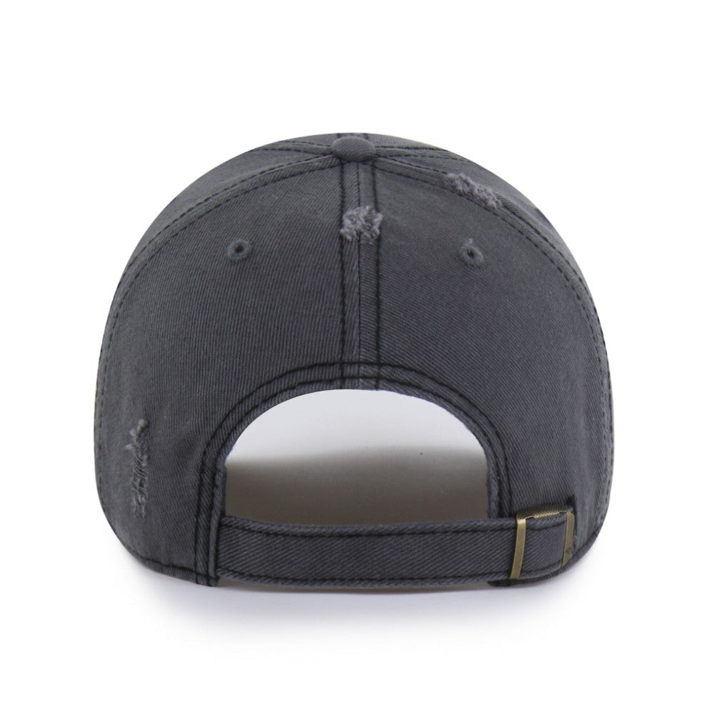 Chicago Blackhawks '47 Weathered Clean Up Adjustable Hat - Charcoal | 47 brand Lifestyle