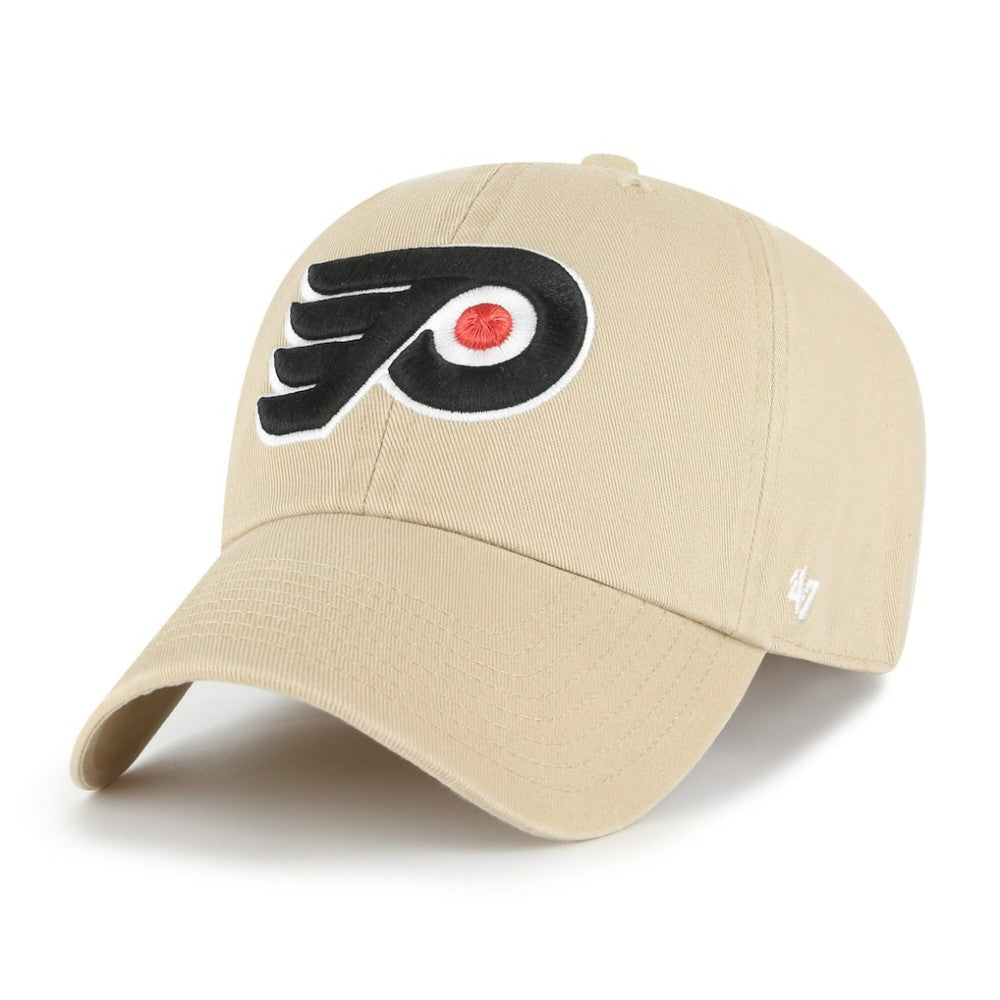 Philadelphia Flyers '47 Logo Clean Up Adjustable Hat - Khaki | 47 brand on sale