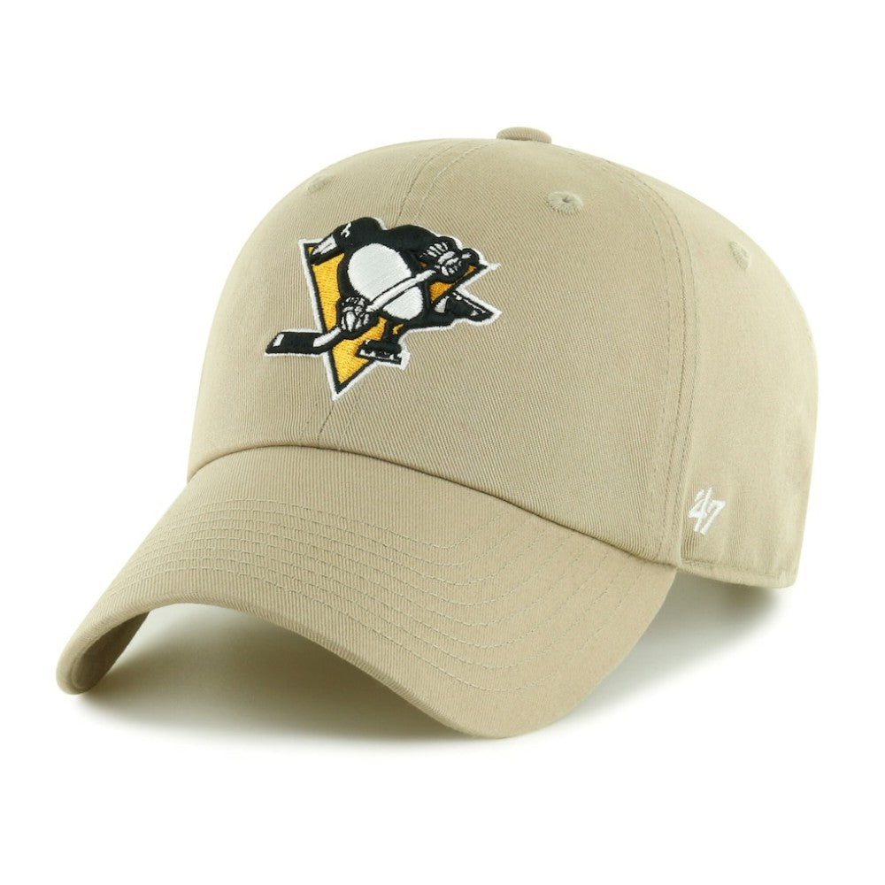 Pittsburgh Penguins '47 Logo Clean Up Adjustable Hat - Khaki | 47 brand discount