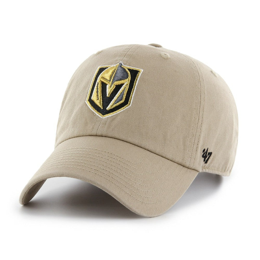 Vegas Golden Knights '47 Logo Clean Up Adjustable Hat - Khaki | 47 brand Lifestyle