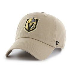 Vegas Golden Knights '47 Logo Clean Up Adjustable Hat - Khaki | 47 brand Lifestyle