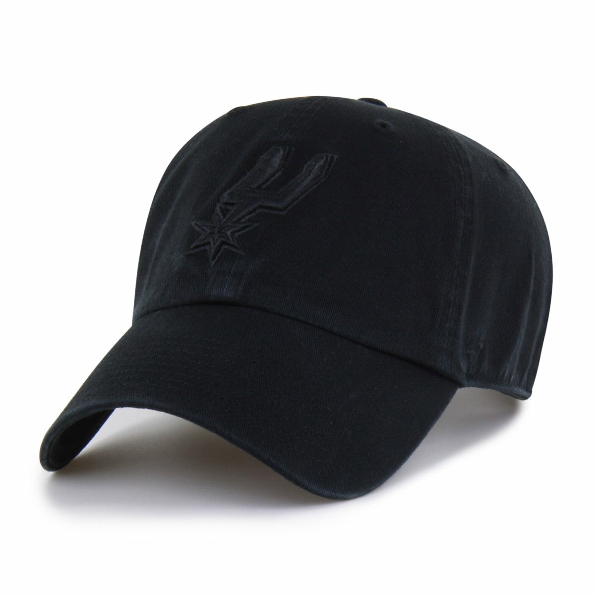 47 brand San Antonio Spurs '47 Black on Black Clean Up Adjustable Hat