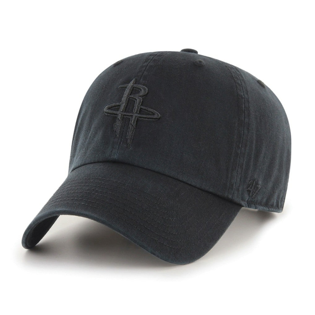 47 brand Houston Rockets '47 Black on Black Clean Up Adjustable Hat