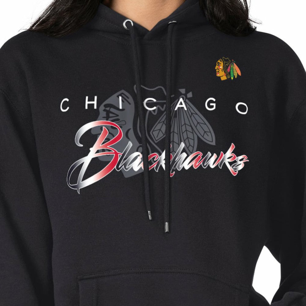 Chicago Blackhawks G-III 4Her by Carl Banks Shadow Logo Fleece Pullover Hoodie - Black | NHL online