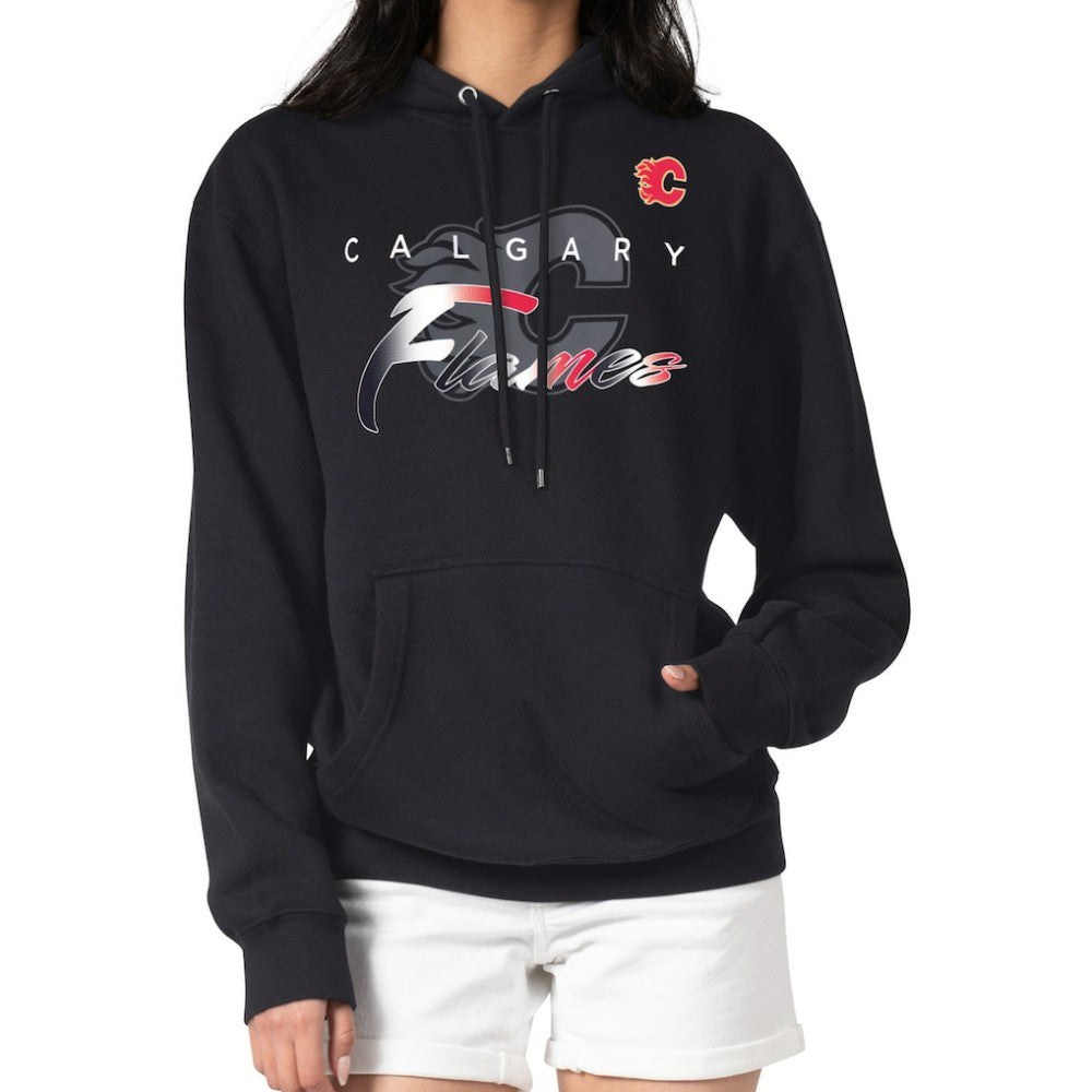 Calgary Flames G-III 4Her by Carl Banks Shadow Logo Fleece Pullover Hoodie - Black | NHL discount