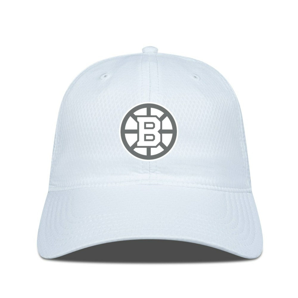 Boston Bruins Levelwear Matrix Slate & Snow Unstructured Adjustable Hat - White | NHL Clearance