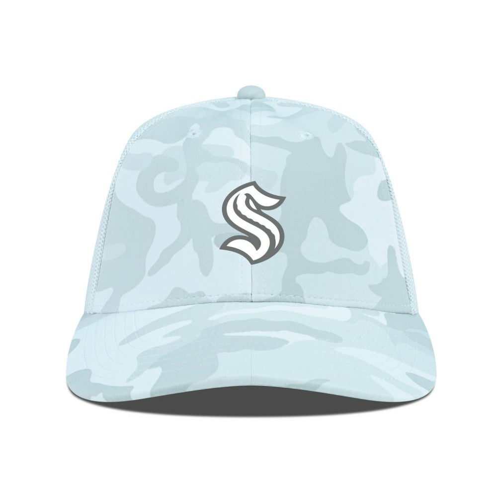 Seattle Kraken Levelwear Clash Slate & Snow Meshback Flex Hat - Camo | NHL near me