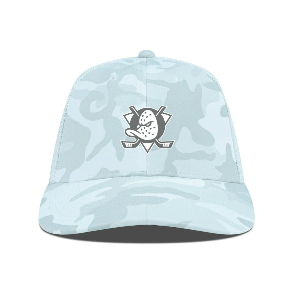 Anaheim Ducks Levelwear Clash Slate & Snow Meshback Flex Hat - Camo | NHL Clearance