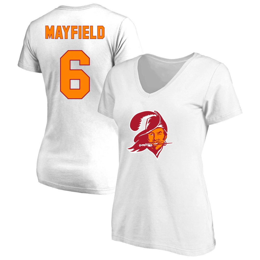 Baker Mayfield Tampa Bay Buccaneers Women's Plus Size Name & Number Scoop Neck T-Shirt - White - Fanatics