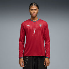 Puma - Cristiano Ronaldo Portugal National Team 2026 Home Replica Long Sleeve Jersey - Red